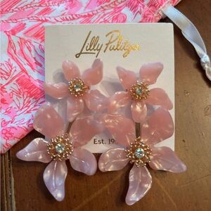 Lilly Pulitzer Pink Plumes in Bloom Convertible Earrings